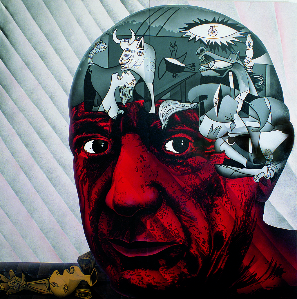 GORA EUSKADI, VISCA PICASSO 1985 (Acrílic s/ llenç, Díptic-200x200) Antoni Miró