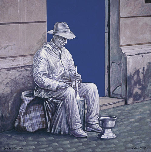 MÚSIC POBRE 2004 / Varsòvia (Acrílic s/ llenç, 65x65) Antoni Miró